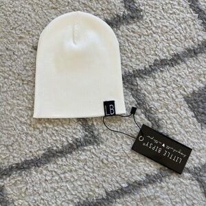 Little Bipsy White Ribbed Beanie